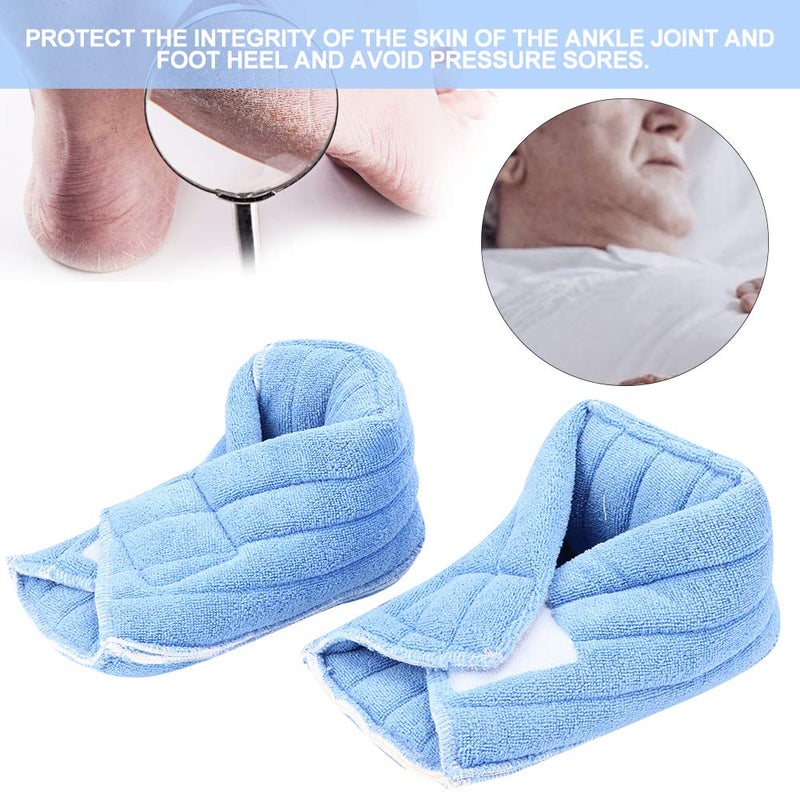 woobles 1 Pair Soft Comforting Heel Protector Pillows, Foot Ankle Support, Elderly Patient Foot Wrap, Soft Adjustable Ankle Protectors for Keeping Warm & Relieve Bed Sores - Image 2